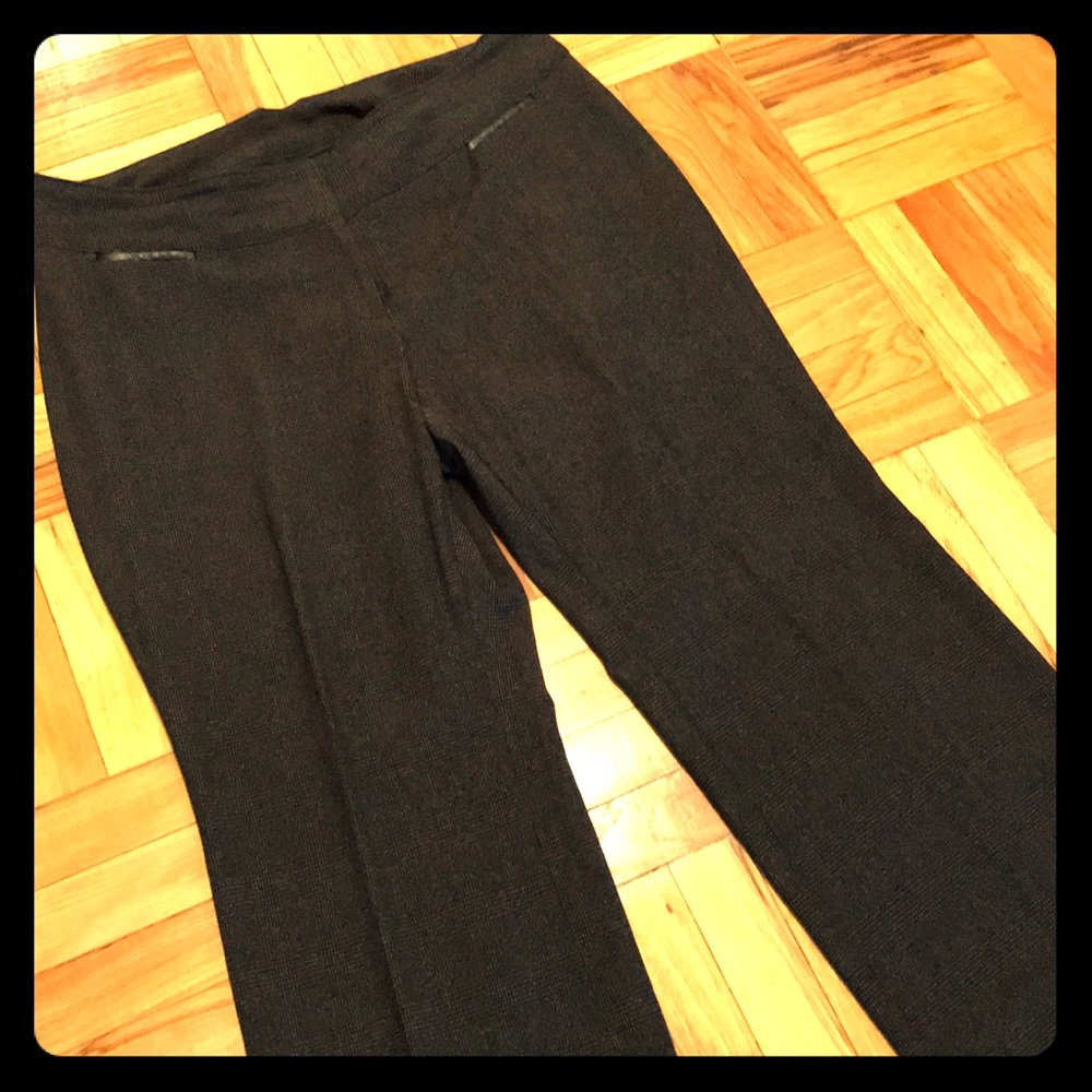 Light tweed trousers with faux leather trim 18P